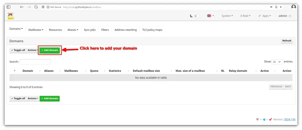 mailcow-add-domain