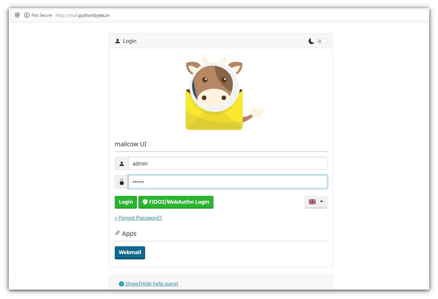 mailcow-login